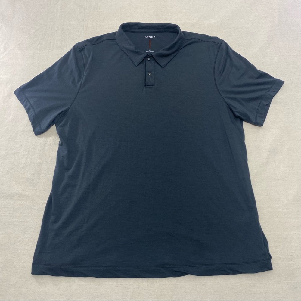 Proof 72 Hour Merino Wool Performance Snap Polo Button Up Shirt Black Size 2XL